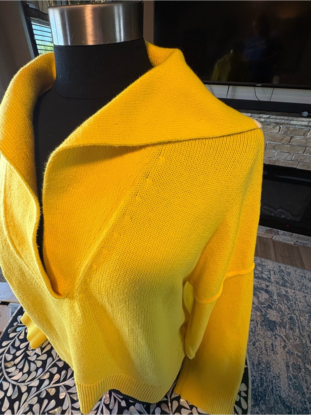 Banana Republic Bright Yellow Open Collar Sweater